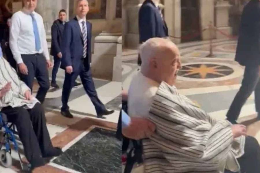 Con camiseta y poncho: la inesperada aparición del papa Francisco en el Vaticano