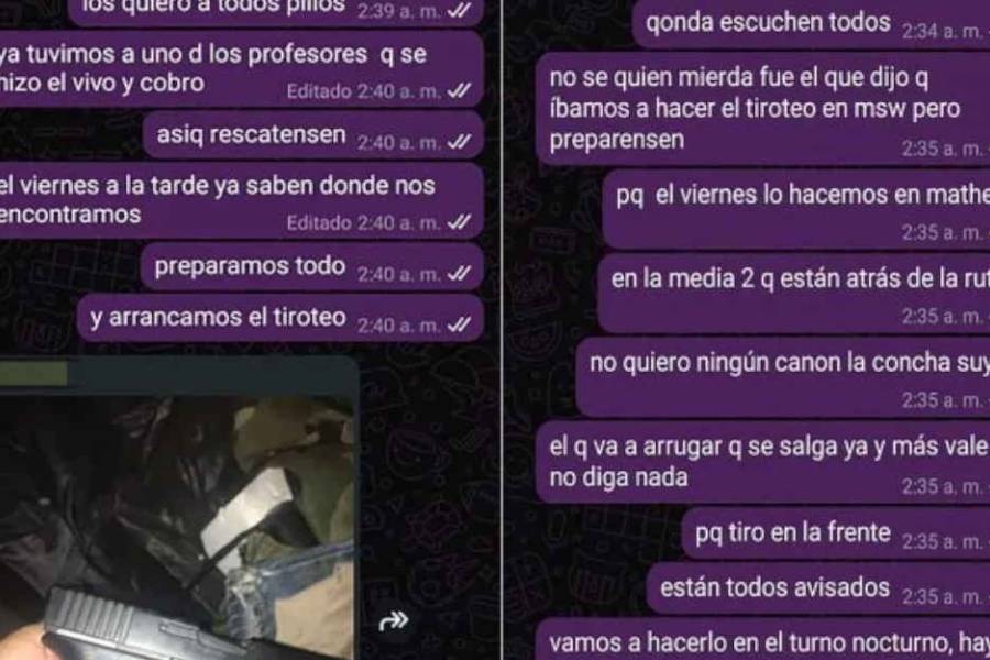 Terror en Campana: alumnos de una escuela planearon un tiroteo por WhatsApp