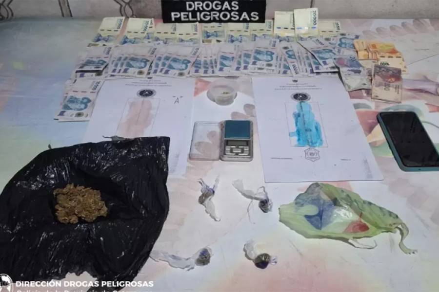 Detienen a un hombre, secuestran droga y casi un millón de pesos