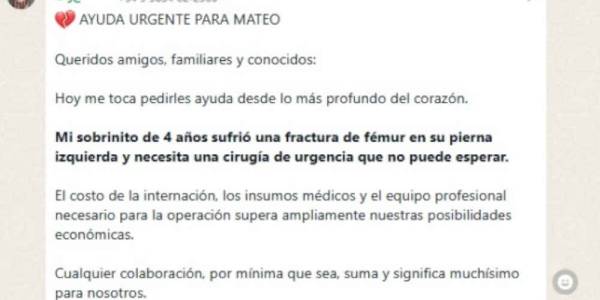 Familia solicita ayuda para cubrir costos de intervención quirúrgica
