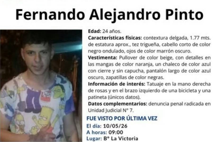 Buscan intensamente a Fernando Pinto