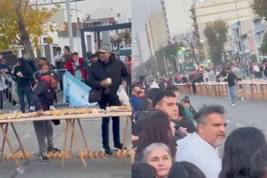 Descontrol en Avellaneda: el sándwich de matambre a la pizza más largo del mundo terminó en serios disturbios